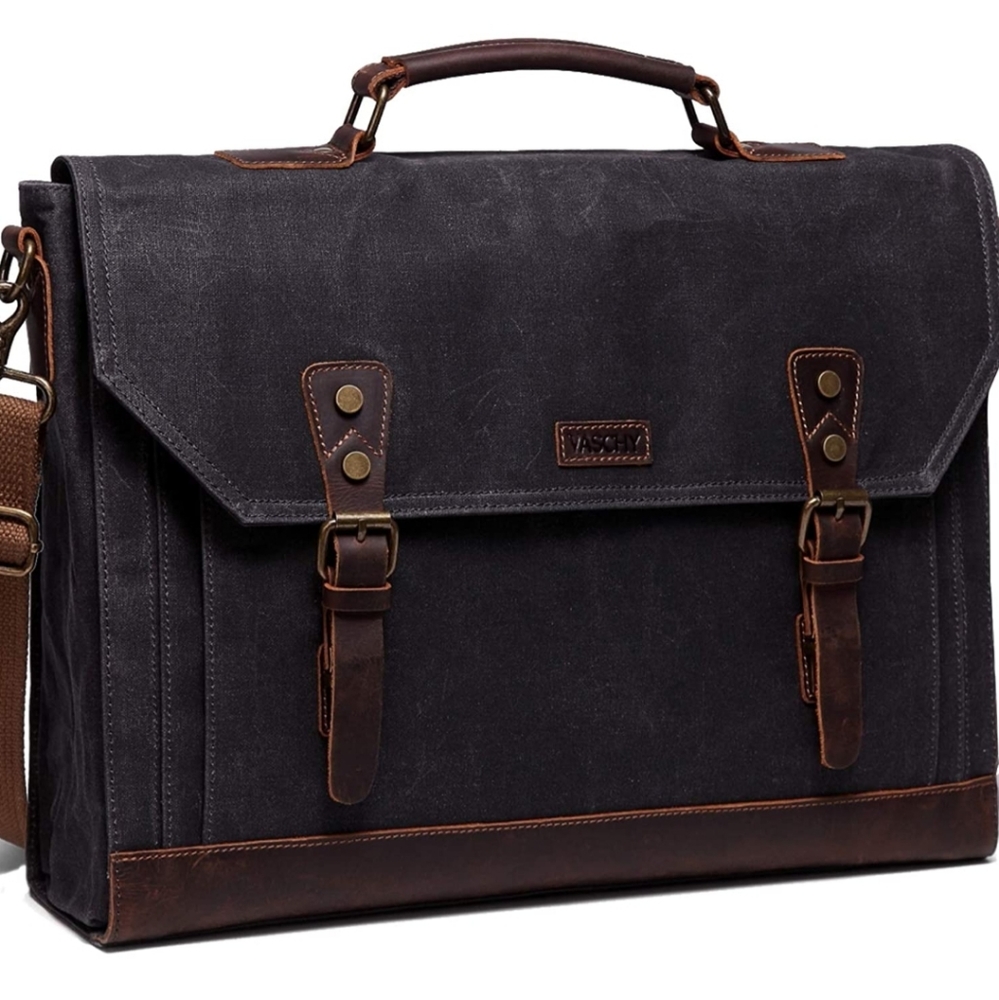 🌟Best Seller🌟 Waxed Canvas Leather Bag Work - Picture 5 of 11